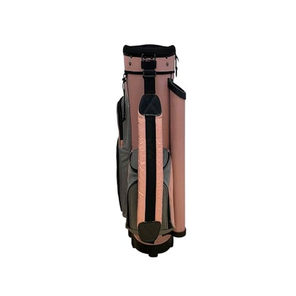 RJ Sports Spinner X Transport Wheeled Golf Cart Bag - color: Pink/Heather Grey
