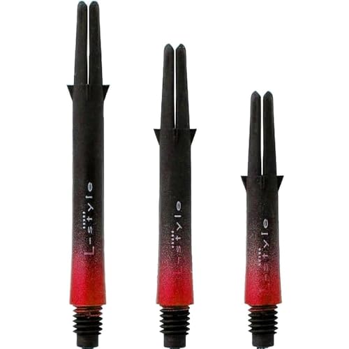 L-style L-Shaft Carbon Dart Shafts - Locked - Set of 3 - color: Black/Red, size: Short (190)