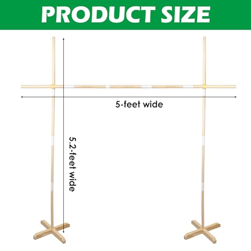 Wooden Limbo Game&Flying Disc Toss Game 2 in 1 Game Set,5ft Tall Limbo Stick Set Limbo Kit for Adults Family,Backyard Games Lawn or Outdoor Games -Easy to Set Up and Play Anywhere