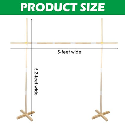 Wooden Limbo Game&Flying Disc Toss Game 2 in 1 Game Set,5ft Tall Limbo Stick Set Limbo Kit for Adults Family,Backyard Games Lawn or Outdoor Games -Easy to Set Up and Play Anywhere