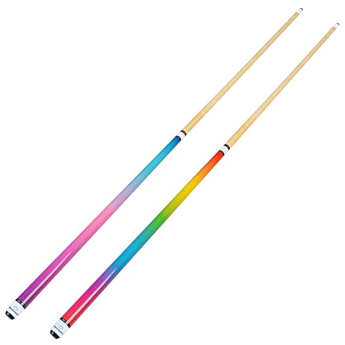 HomeSeason Pool Cues 58 inch Pool Cue Stick with 12.7mm Fiber Leather tip for Beginner, Commercial and Home Entertainment - color: 2-Pack-AB