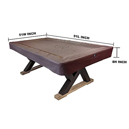 7/8/9FT Heavy Duty 600D Polyester Canvas Billiard Pool Table Cover(7 Colors Available) (Coffee Brown, 7-Foot) - color: Coffee Brown, size: 7-Foot