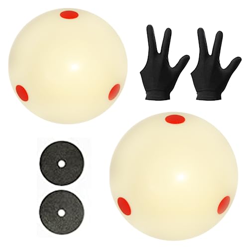 Pro-Cup Pool Cue Ball 2-1/4 Inch,Standard Pool Ball Billiard Cue Ball with 6 Red Dots,Pool Table Accessories for Billiards Game - color: Red dots cue ballx2pcs