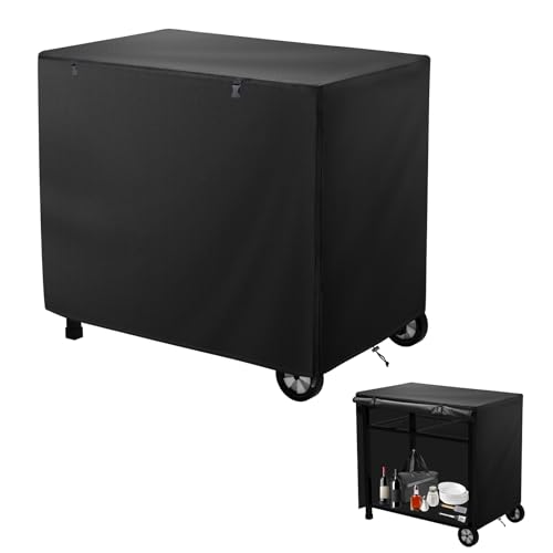 Outdoor Dining Cart Cover,Outdoor Prep Table Cover with Split Zipper,40"x24"x32" Waterproof,for Royal Gourmet Double-Shelf Dining Cart Table