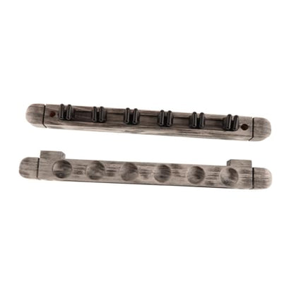 predolo 6 Hole Pool Cue Rack for Billiard Sticks Wall Mounted Holder, Gray
