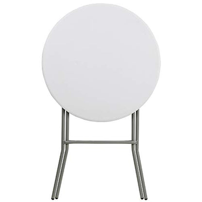 Flash Furniture Elon 2.6-Foot Round Granite White Plastic Bar Height Folding Tables, Set of 8 - color: White, size: 32" Round - Set of 8