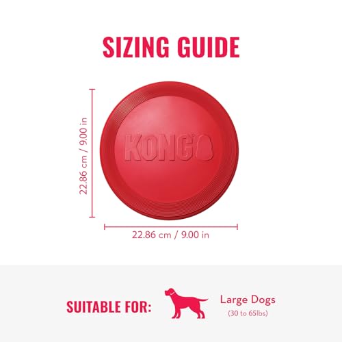 KONG Flyer - Durable Dog Toy for Outdoor Playtime - Natural Rubber Flying Disc, Dog Toy for Fetch - Safer Disc for Healthy Activity - for Medium/Large Dogs - size: Large (Pack of 1)