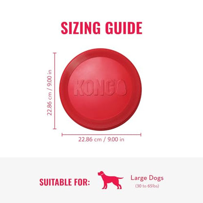 KONG Flyer - Durable Dog Toy for Outdoor Playtime - Natural Rubber Flying Disc, Dog Toy for Fetch - Safer Disc for Healthy Activity - for Medium/Large Dogs - size: Large (Pack of 1)