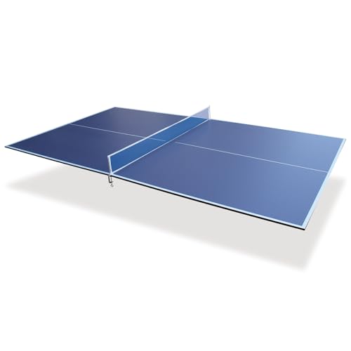 9ft Blue Mid Size Ping Pong Conversion Top Foldable Portable Table Tennis Table Top for Indoor Games