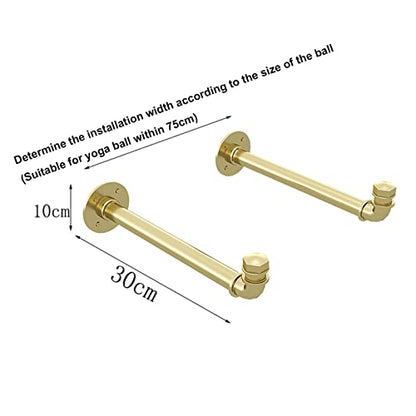 Wall Mounted Clothing Rack, Industrial Pipe Organizer Holder Home Gym Gym Soccer Rack Home Nursery Basketball Rack on The Wall Wall-Mounted Finishing Shelves - color: Gold