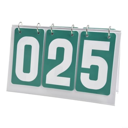 Minhe Portable Table Top Flip Board Scorekeeping Scoreboard Flipper Waterproof Solution Lightweight Suitable Scoreboard For Basketball Tennis Sports(Green)