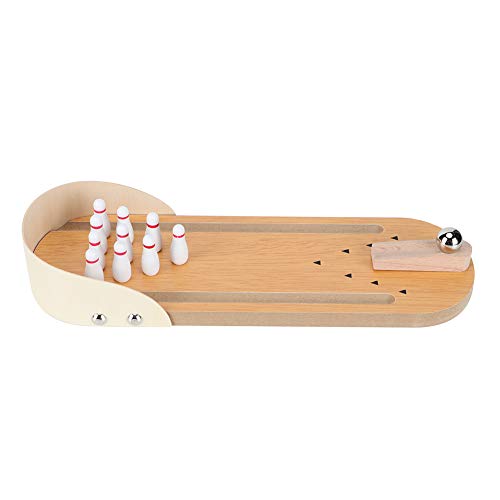 AYNEFY Mini Bowling Set Desktop Bowling Game Toy Portable Mini Set Wooden Board for Office Home Travel Family Fun Gift 11x3.9x1.6in Festivals