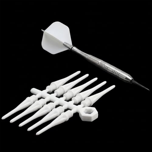 Foilswirl 60 Pcs 2ba Electronic Dart Tips Plastic Dart Tips - Universal Plastic Soft Tip Points - color: White