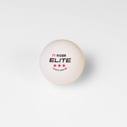 RIZER Elite Ping Pong Balls - 3-Star Table Tennis Balls (12 White Balls) | High-Performance 40+ ABS Training Balls | Elite Durability for Indoor/Outdoor Games