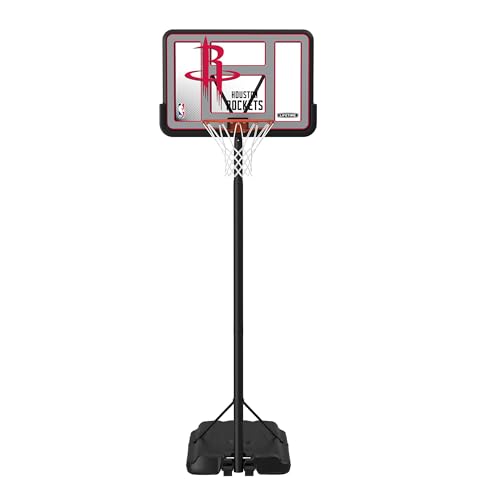 Lifetime NBA Houston Rockets Portable Basketball Hoop, Adjustable Height 7.5-10 Ft, 44 Inch Shatterproof Fusion Backboard, Base with Wheels - color: Houston Rockets