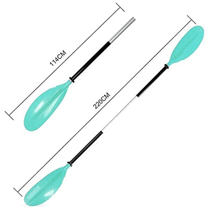 Karltion Kayak Paddle - Adjustable 2 Pieces Aluminum Alloy Shaft with Glass Fiber Blade for Surfing,Oar Fishing Easy Packable Travel - color: Mint Green, size: 86"-1 paddle
