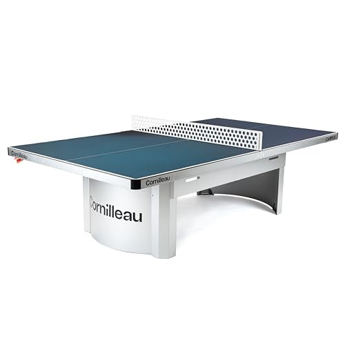 Cornilleau - Outdoor 510 Fixed Campus Ping-Pong Table for Communities and Schools (Camping, Parks, etc) - Competition Bounce (Blue or Grey 7mm) - FFTT Leisure and School Approval (Blue)