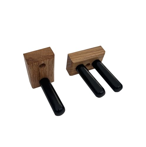 Matching Set of two Billiard Pool Rack Holders and a Billiard Pool Bridge Stick Holder (Made in the USA) (Oak) - color: Oak