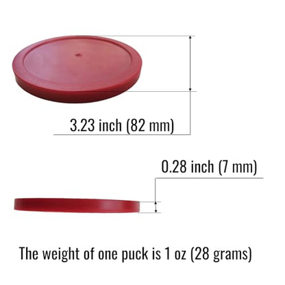 3.25-Inch (82mm) Heavy-Duty Air Hockey Pucks - Set of 2/5 - Durable 7mm Thick Pucks for Standard & Commercial Air Hockey Tables - Smooth & Fast Gameplay