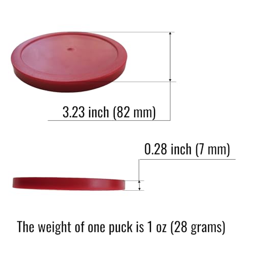 3.25-Inch (82mm) Heavy-Duty Air Hockey Pucks - Set of 2/5 - Durable 7mm Thick Pucks for Standard & Commercial Air Hockey Tables - Smooth & Fast Gameplay