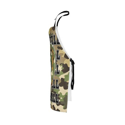 Castle Fairy Cartoon Baseball Kitchen Apron,Bow Knots Waterproof Apron - color: Green Camo