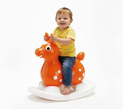 Gymnic Rody with Rocking Base and Saddle (Orange Rody & Rocking Base with Saddle) - color: Orange Rody & Rocking Base With Saddle