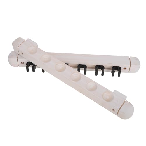 Cabilock Wall Mounted Pool Cue Stick Holder Rack, Solid Wood Billiard Cue Organizer 6 Slots, White Pool Stick Storage for Game Room Billiards Accessories