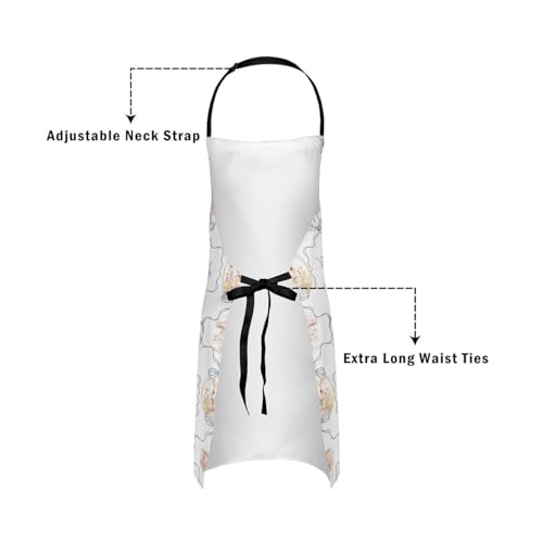 Castle Fairy Cute Rabbit Deer Kitchen Apron - color: Bow Rabbit