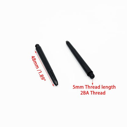 50PCS 48mm Dart Shafts Plastic Dart Shaft for Dart Replacement Parts Dart Accessories - color: Black