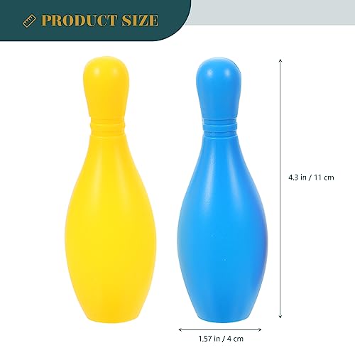 Toyvian Bowling Set 10 Color Bowling Pins 2 Bowling Ball Bowling Educational Game for Indoor and Outdoor(1.5Inch×4.3Inch,Small)