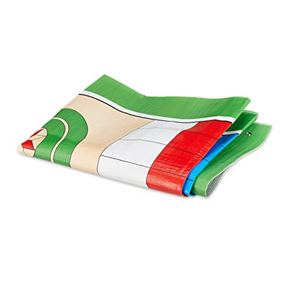 Relaxdays Ludo Mat, XXL, Large Play Mat Including 16 Pawns, 2 Dice, 4 Pegs, Garden, 160 x 180 cm, Coloured