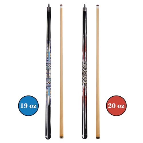 Canadian Maple Pool Cue Stick, Stainless Steel 5/16" X 18 Joint, 58 Inch 13mm Tip Billiard Pool Cue Stick, 19 20 oz, 2-Piece Pool Cue Stick for Beginner, Commercial Home Entertainment - color: Model A(19oz)(20oz)