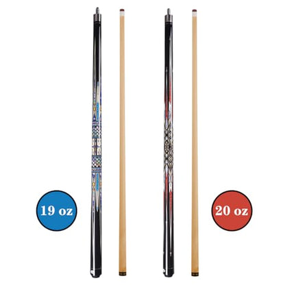 Canadian Maple Pool Cue Stick, Stainless Steel 5/16" X 18 Joint, 58 Inch 13mm Tip Billiard Pool Cue Stick, 19 20 oz, 2-Piece Pool Cue Stick for Beginner, Commercial Home Entertainment - color: Model A(19oz)(20oz)