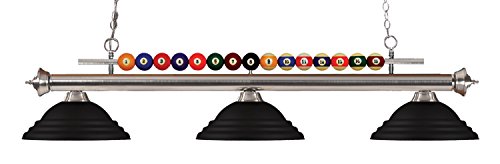 Z-Lite 170BN-SMB 3 Billiard Light, Brushed Nickel