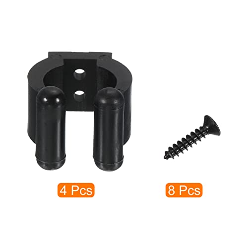 PATIKIL 17mm Dia Billiards Cue Locating Clip Holder, 4 Pack Plastic Snooker Clip for Fishing Rod Pool Cue Rack Storage, Black