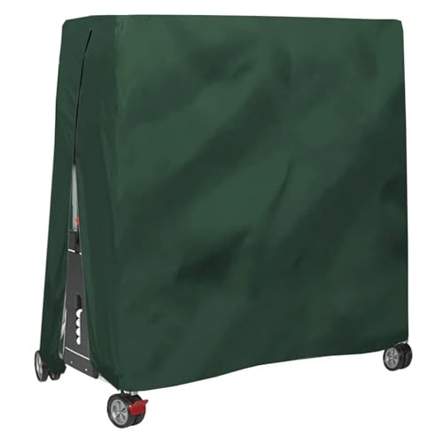 Sturdy Table Tennis Cover Waterproof Oxford Cloth Indoor Outdoor Ping Pong Table Protector with Zipper 165x70x185cm - color: Green