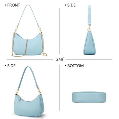 KKXIU Shoulder Bag for Women Cute Hobo Purses and Handbags Retro Clutch Underarm Purse | Cute - color: Light Blue