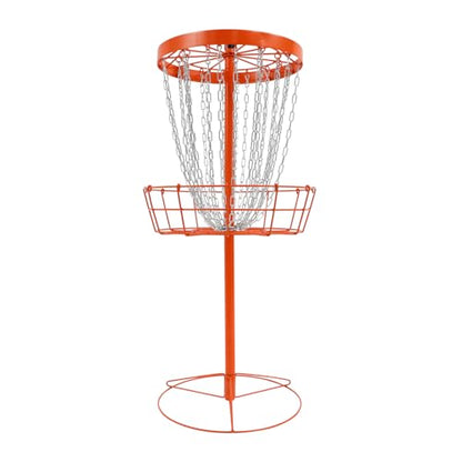Disc Golf Basket, 24-Chain Portable Training Target for Backyard, Park & Camping, Official-Size Frisbee Golf Goal with Carry Bag & Stakes for Practice & Recreation, 52 Inch Height