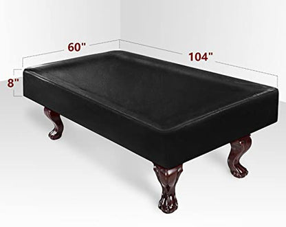 iCOVER Outdoor Pool Table Cover Waterproof Heavy Duty Leatherette Covers for Billiard Tables 8 Feet Black - color: Black 8ft