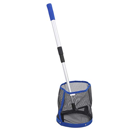 Large Capacity Table Tennis Ball Pickup Storage Net Portable Ball Picker Container with Retractable Handle and Angle