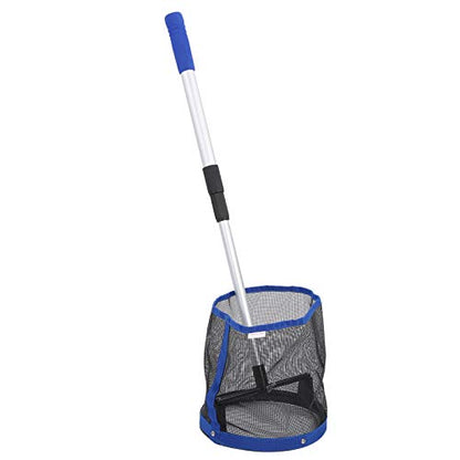 Large Capacity Table Tennis Ball Pickup Storage Net Portable Ball Picker Container with Retractable Handle and Angle