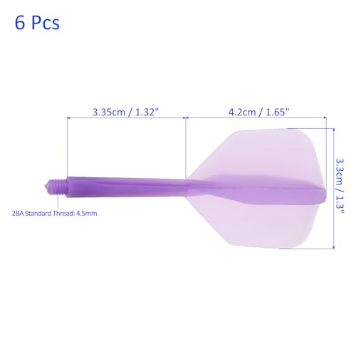 M METERXITY Integrated Dart Shaft and Flights- 2BA Screw in-one Dart Flight, Plastic Anti-Fall, Apply to Soft Tip Darts and Steel Tip Darts - color: Purple