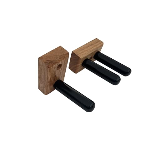 Matching Set of two Billiard Pool Rack Holders and a Billiard Pool Bridge Stick Holder (Made in the USA) (Oak) - color: Oak