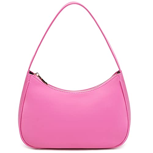 CYHTWSDJ Shoulder Bags for Women, Cute Hobo Tote Handbag Mini Clutch Purse with Zipper Closure - color: Pink