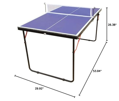 CIATRE Midsize Foldable & Portable Table Tennis Table Set with Net and Paddles for Indoor and Outdoor Play