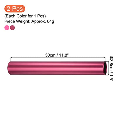 PATIKIL Relay Track Batons Set, Pack Aluminum Alloy Tube Field Running Race Stick for Outdoor Athletics Sport Game Tool - color: Pink, Red