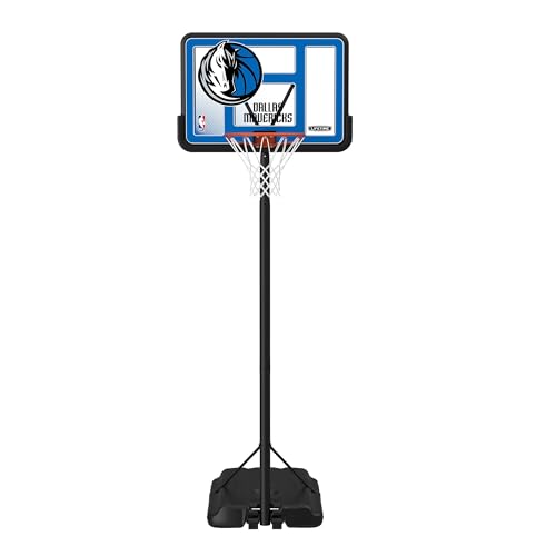 Lifetime NBA Dallas Mavericks Portable Basketball Hoop, Adjustable Height 7.5-10 Ft, 44 Inch Shatterproof Fusion Backboard, Base with Wheels - color: Dallas Mavericks