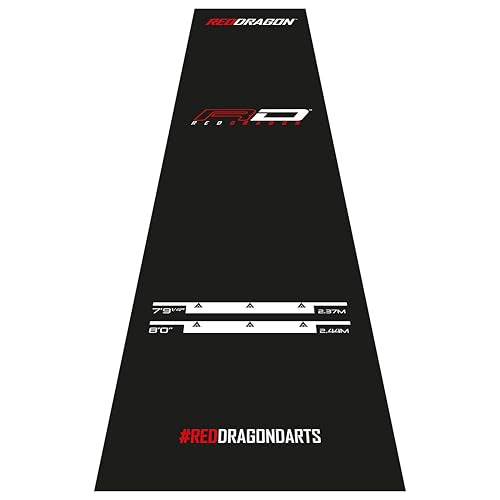 RED DRAGON Darts Mat with Oche Line - Official Tournament Measurements - Professional Darts Accessories