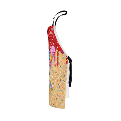Manfei Baseball Ice Cream Kids Kitchen Apron - color: Bright Red