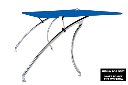 Big Air Super Shadow Wakeboard Tower Bimini Top - 76" x 76" - Mounts Over Existing Wake Tower - color: Pacific Blue